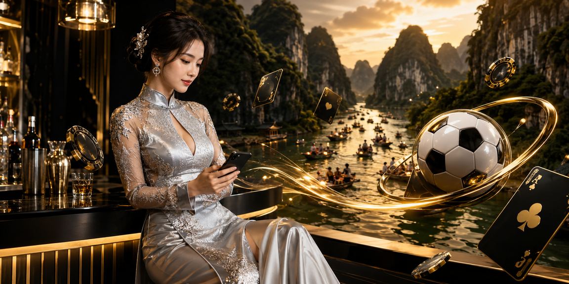 Người chơi game bài tại Ninh Bình trong trang phục áo dài truyền thống